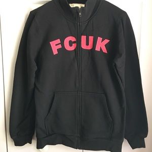 FRENCH CONNECTION black zip thru sweatshirt